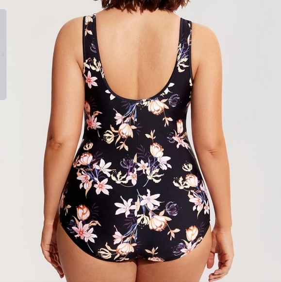 Delimira Zipper front‎ swimsuit size 14 one piece NWT - Picture 3 of 4